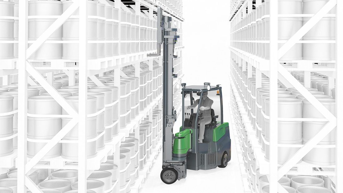 MiMA articulated very-narrow-aisle truck