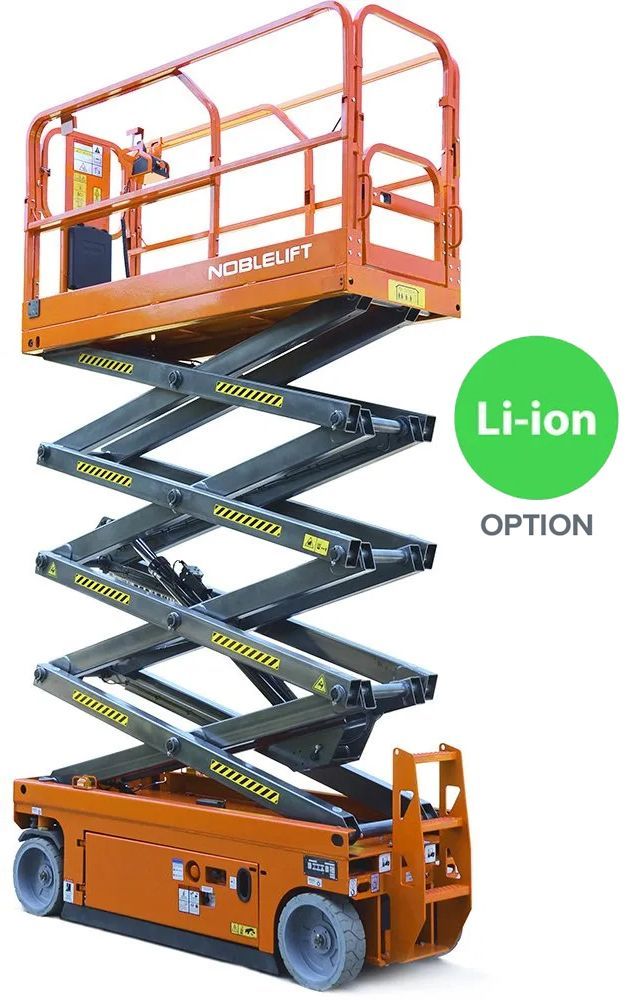 Representative Noblelift SC Series electric scissor lift; rental unit may vary